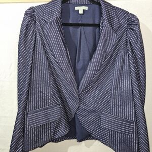 Ryegrass Navy Pinstripe Blazer